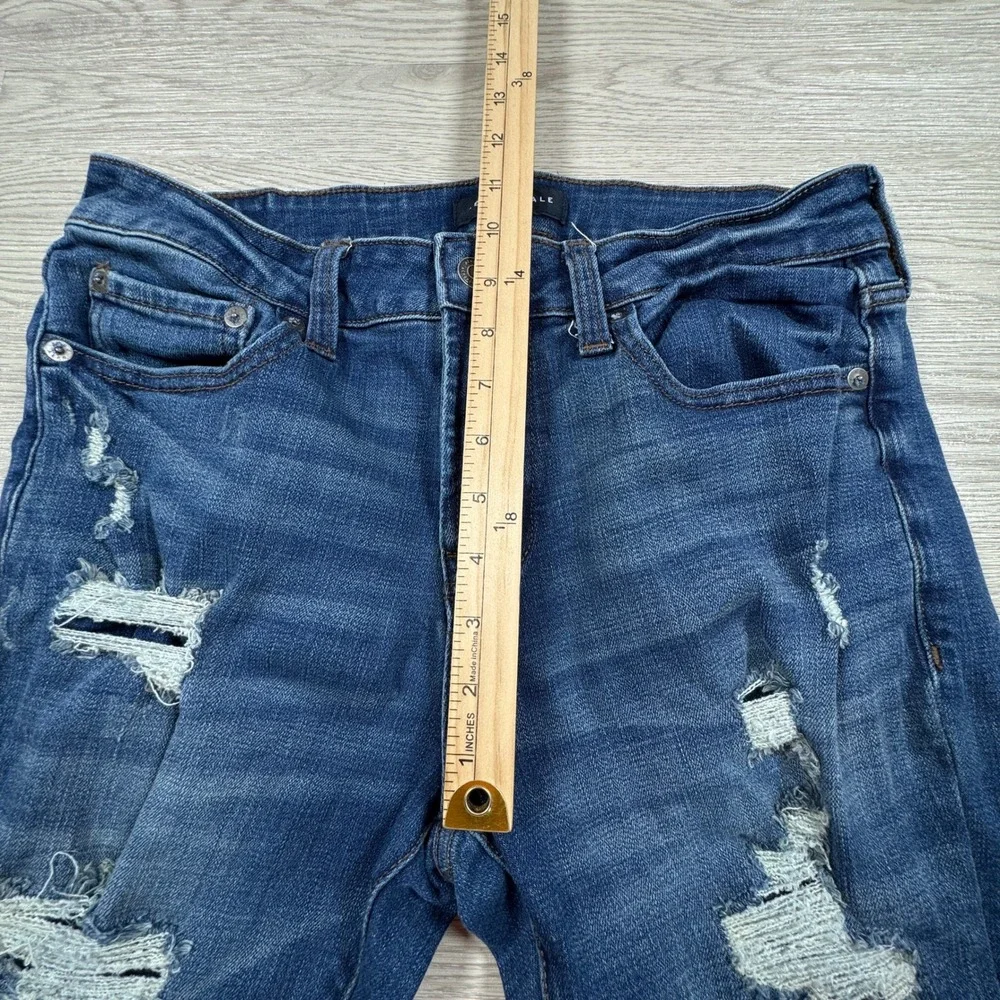 Aeropostale Mens Slim Jeans Blue 31/30‎ Distressed Ripped Denim Pants